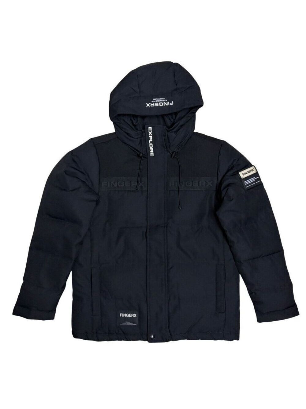 FINGERCROXX Down Fill Jacket Winter Designer Puffer Parka Coat Mens Small